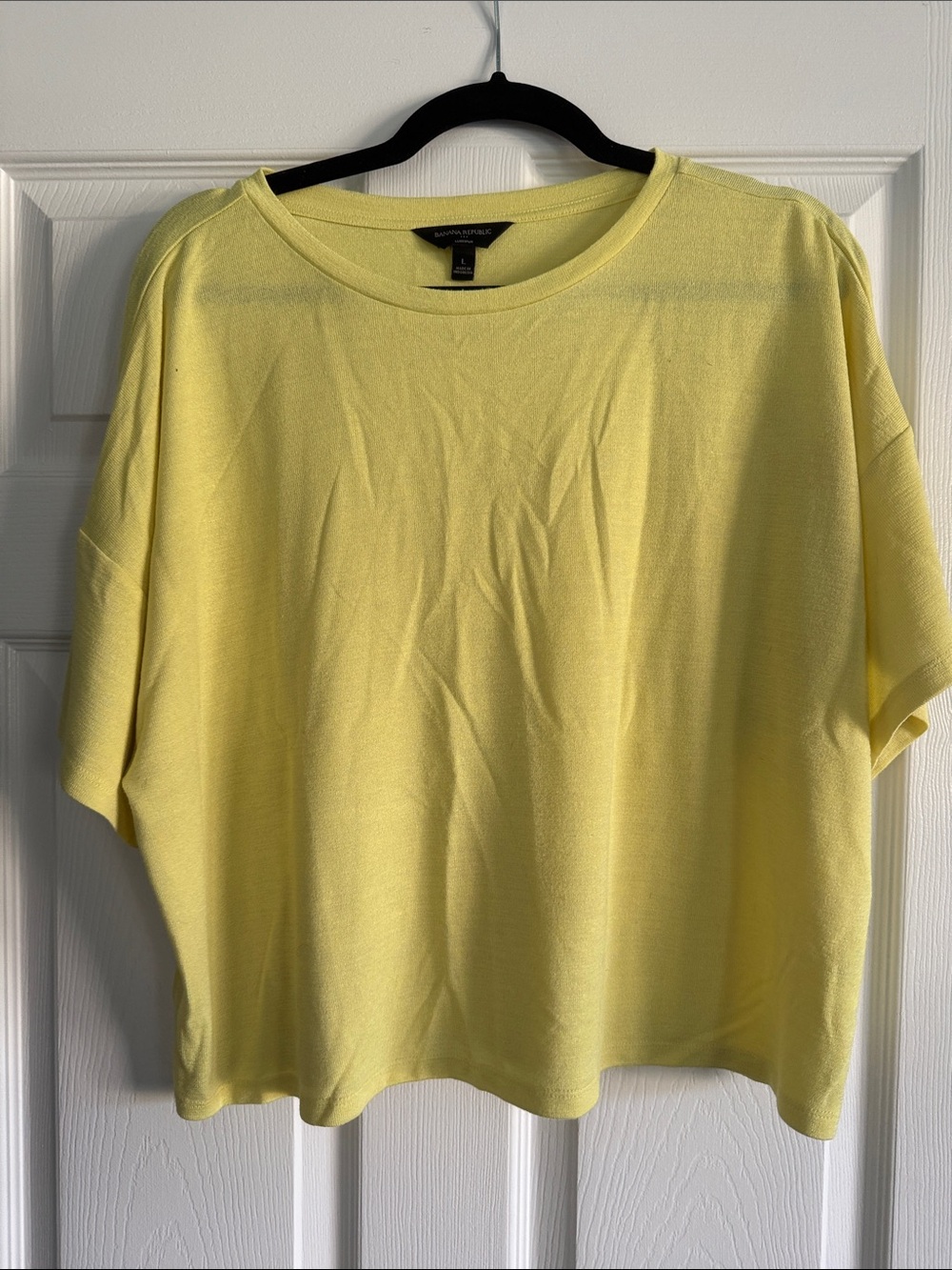 Banana Republic Boxy Short Sleeve Tee in Light Yellow